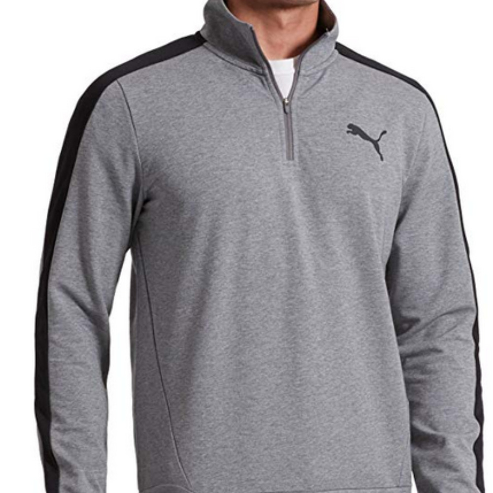 Men's PUMA Stretchlite 1/4 Zip Pull-Over Top Gray